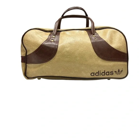 Adidas Tan and Brown Duffel Bag Gym 80s Nostalgia Retro - Picture 2 of 9